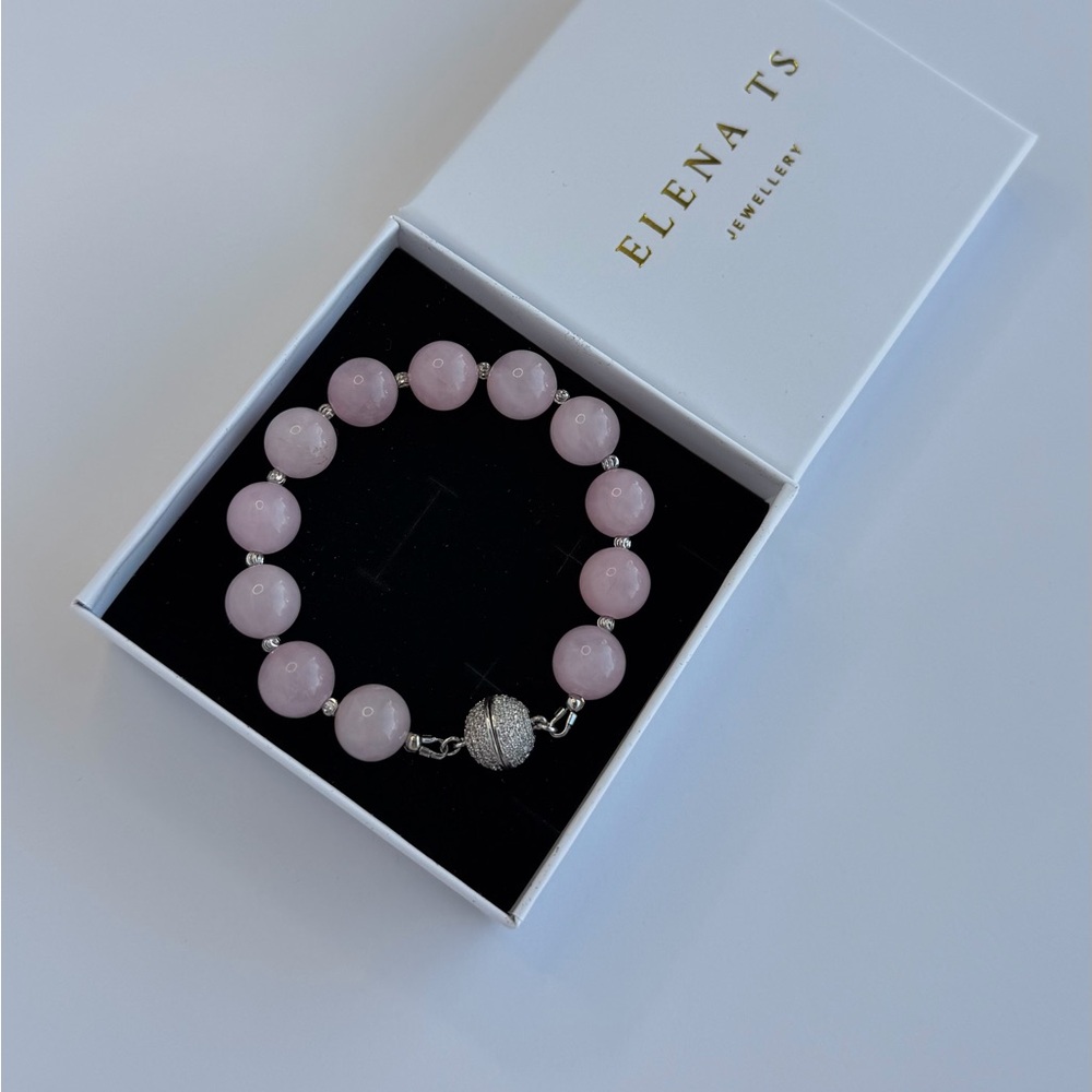 508 Rose Quartz Beaded Bracelet - Picture 4 of 7
